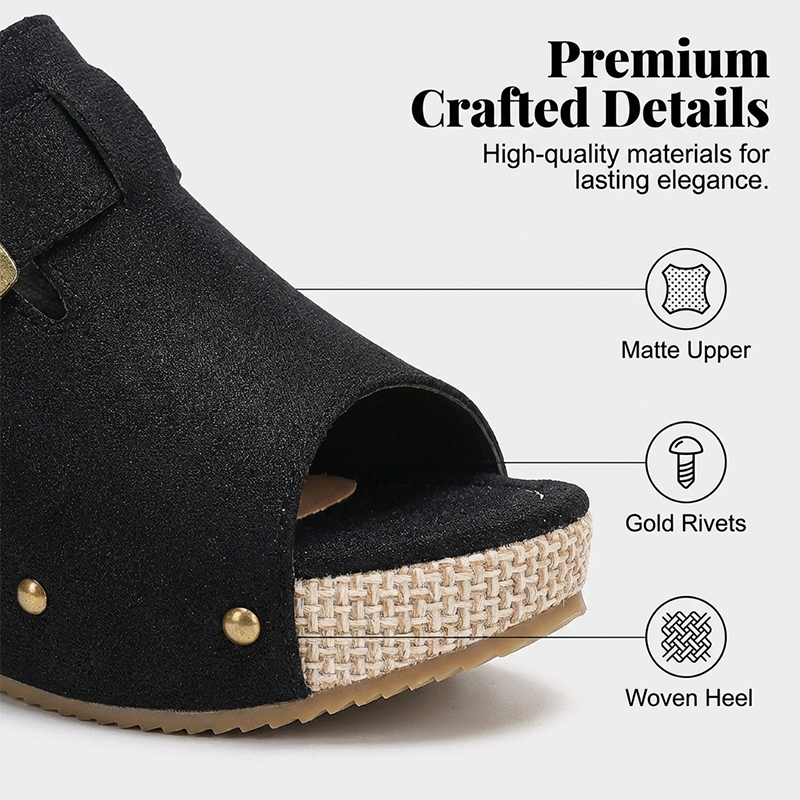 Peep-Toe-Sandalen mit Keilabsatz für Damen