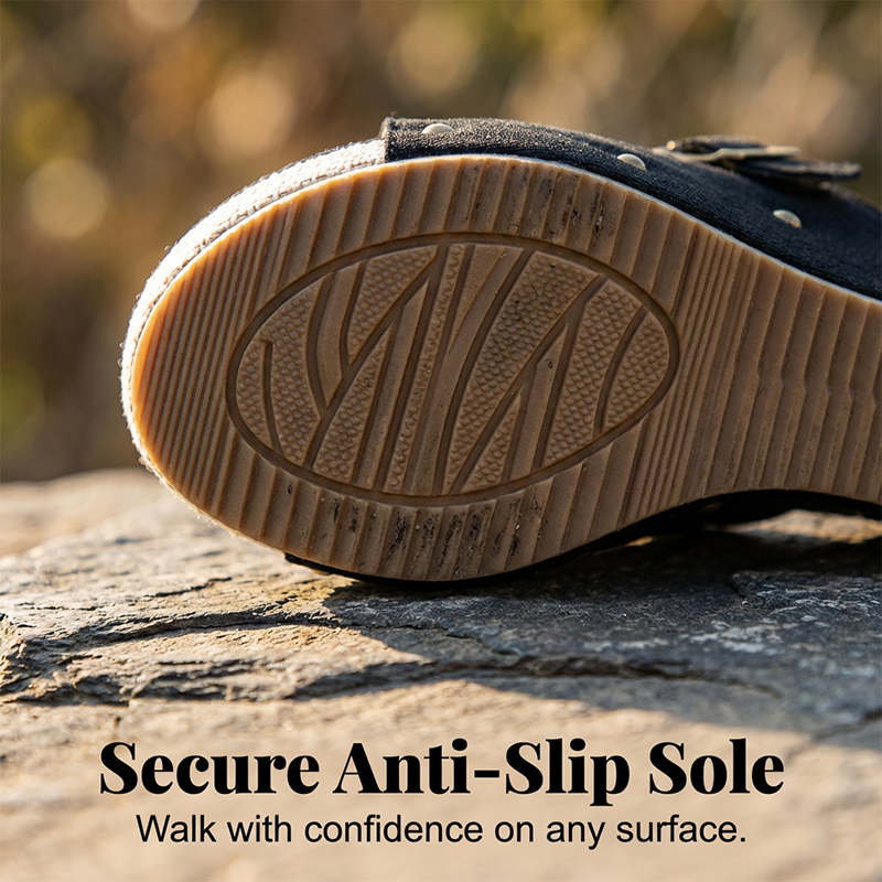Peep-Toe-Sandalen mit Keilabsatz für Damen