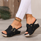 Peep-Toe-Sandalen mit Keilabsatz für Damen