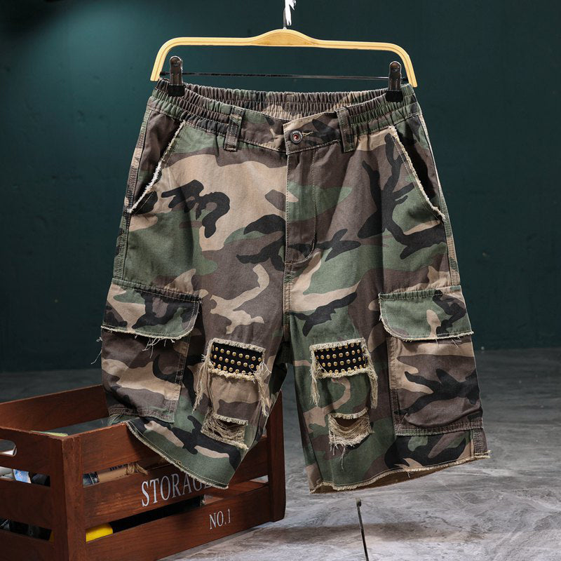 🩳 50% RABATT! 🔥 Men's Studded Camo Cargo Shorts – Strapazierfähig, viele Taschen & robustes Camouflage-Design – ideal für Outdoor und Alltag 🌿