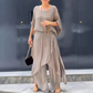 💋LETZTER TAG SALE 50% RABATT💃Lockeres Oberteil & Schlitz-Weitbein-Hose Chiffon-2-teiliges Set
