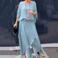 💋LETZTER TAG SALE 50% RABATT💃Lockeres Oberteil & Schlitz-Weitbein-Hose Chiffon-2-teiliges Set