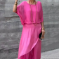 💋LETZTER TAG SALE 50% RABATT💃Lockeres Oberteil & Schlitz-Weitbein-Hose Chiffon-2-teiliges Set