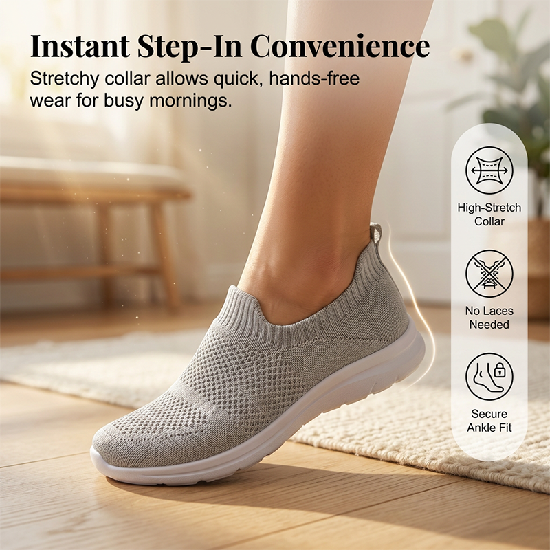 Damen atmungsaktive Mesh-Slip-On-Schuhe
