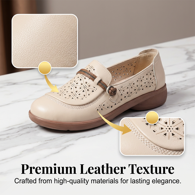 👡 Damen Atmungsaktive Cutout-Leder-Loafer 🌞 Genießen Sie Komfort & Stil 🌞
