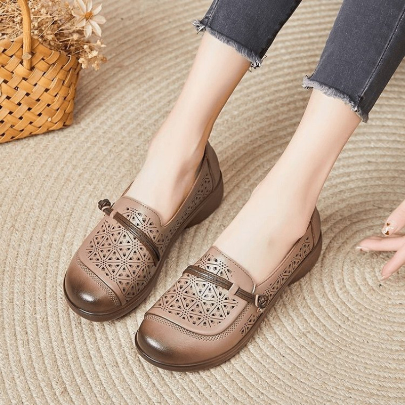 👡 Damen Atmungsaktive Cutout-Leder-Loafer 🌞 Genießen Sie Komfort & Stil 🌞