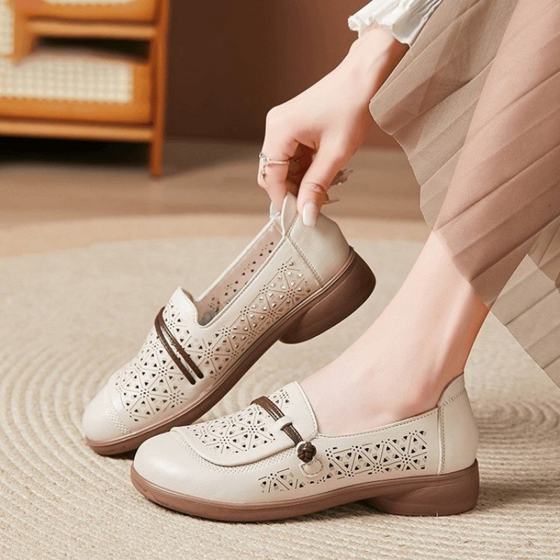👡 Damen Atmungsaktive Cutout-Leder-Loafer 🌞 Genießen Sie Komfort & Stil 🌞