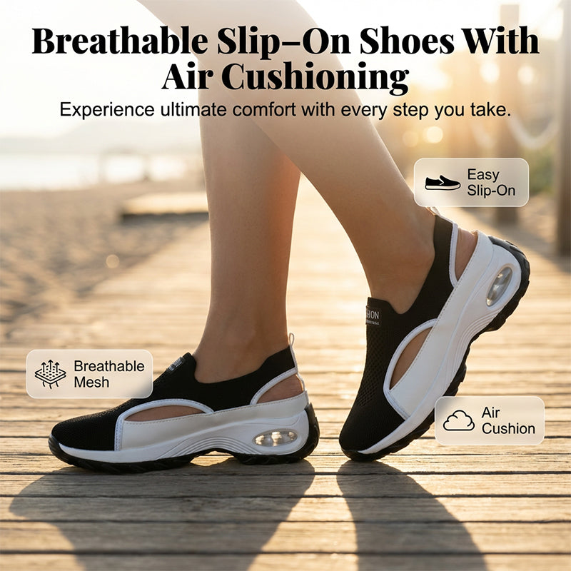 Breathable Cut-out Slip-On Shoes for Women