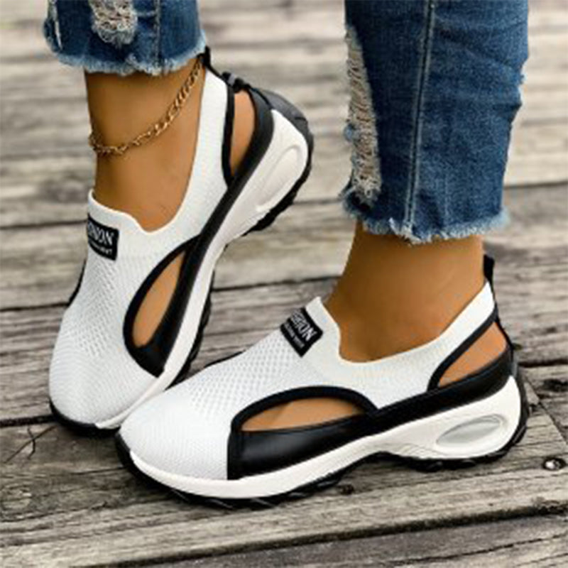Breathable Cut-out Slip-On Shoes for Women