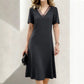 Elegantes Damen V-Ausschnitt Mesh-Kleid