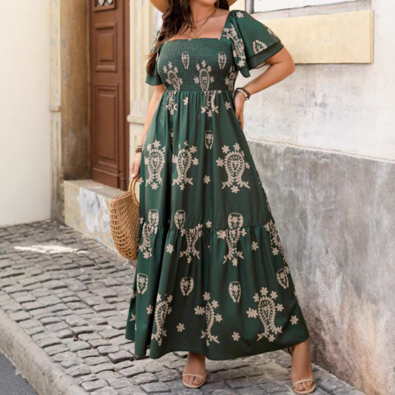 Fließendes Smokkleid mit quadratischem Ausschnitt für Damen💗 – strahlt mühelose Eleganz aus✨