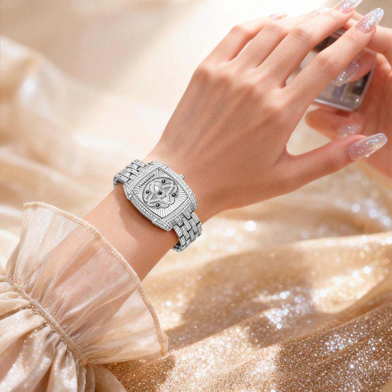💎 Heißer Verkauf – 50 % Rabatt！！💎Damenarmbanduhr aus Quarz mit Strassbesatz