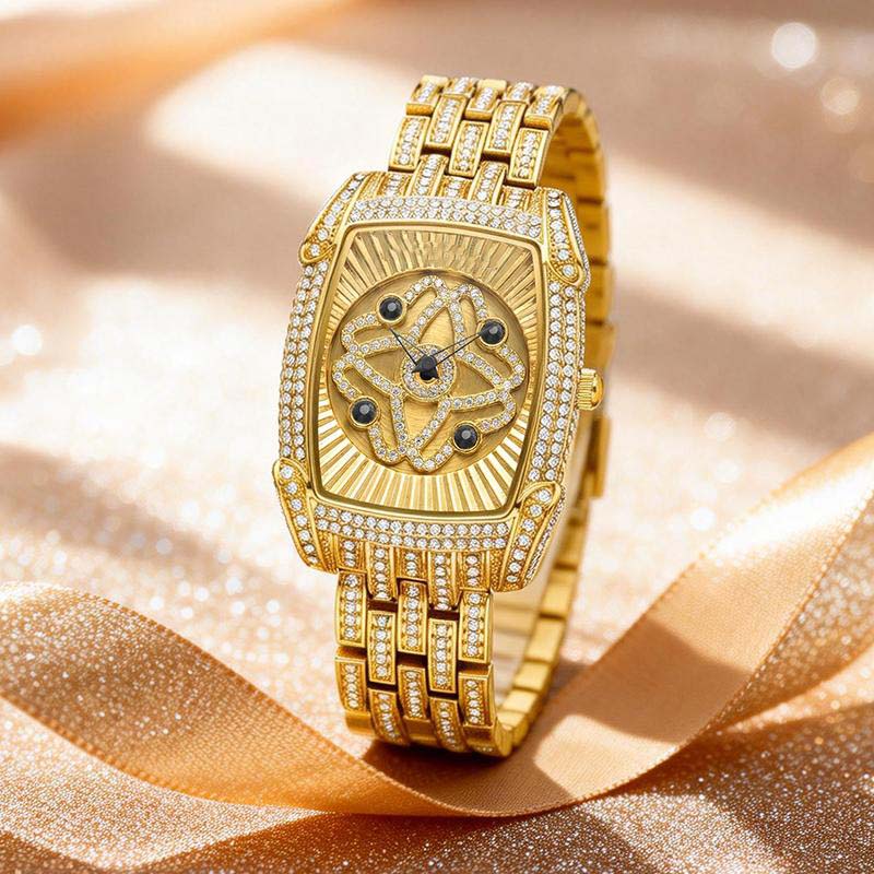 💎 Heißer Verkauf – 50 % Rabatt！！💎Damenarmbanduhr aus Quarz mit Strassbesatz
