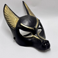 Ägyptische Anubis-Maske: Handbemalte Faux-Goldblatt-Schakalmaske für Cosplay & luxuriöse Wanddekoration