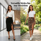 🌞Frühlingserwachen: 50% Rabatt!🌸Figurschmeichelnder High-Waist Rock mit Raffung – Von klassisch Schwarz bis Leo-Chic