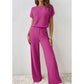 📢📢50%Rabatt!!!🎉✨Damen Zweiteiler aus Rippstrick: Oberteil & Hose mit weitem Bein