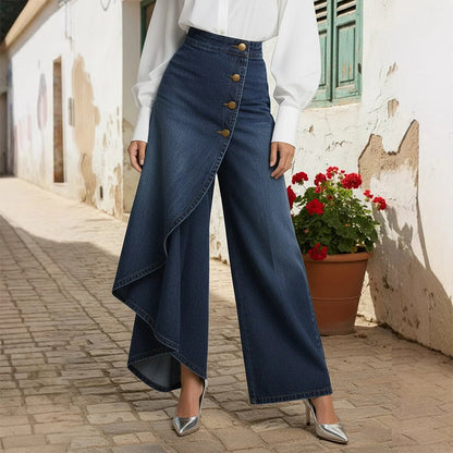 ⏳Nur für kurze Zeit: 50 % Rabatt⏰Asymmetrischer Wickelrock aus Denim👖👗