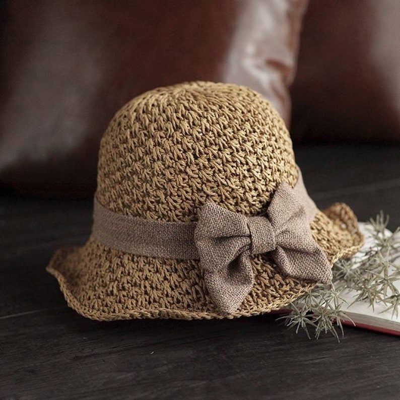 🎀 50 % RABATT 👒 | Strohhut mit Retro-Schleife – Faltbar & atmungsaktiv für den Sommer