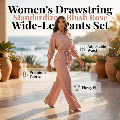 📢📢50%Rabatt!!!🎉🌸 Damen Kordelzug-Shirt & Weithosen-Set – Bequem, Vielseitig & Perfekt Für Einen Lässigen Look 💃