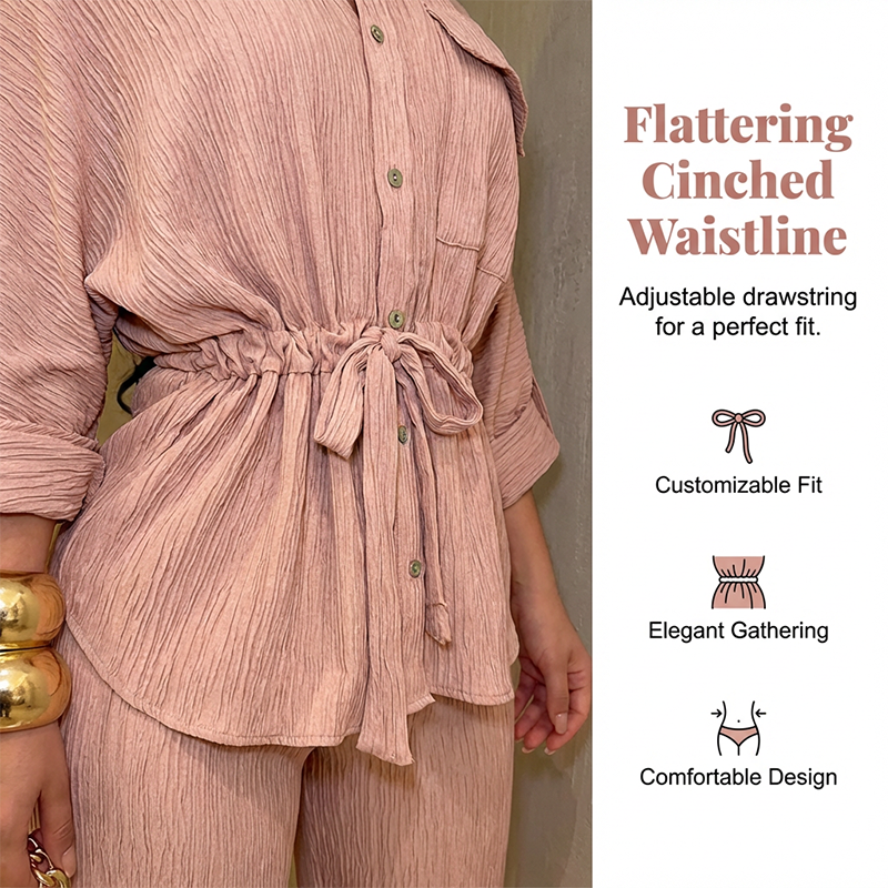 📢📢50%Rabatt!!!🎉🌸 Damen Kordelzug-Shirt & Weithosen-Set – Bequem, Vielseitig & Perfekt Für Einen Lässigen Look 💃
