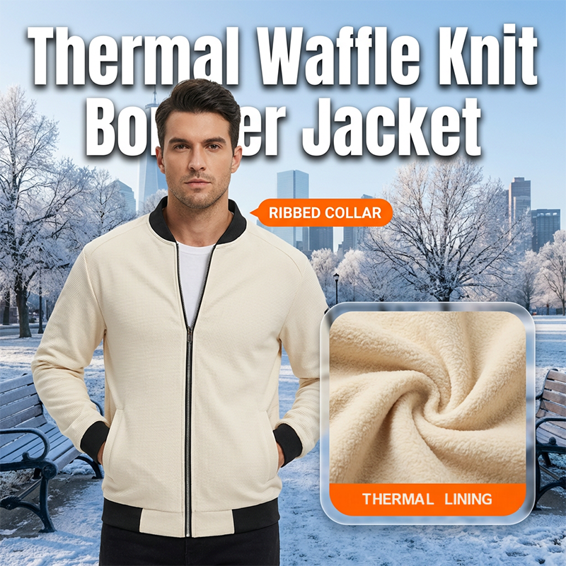 🔥 Lässige Waffeljacke für Herren – atmungsaktiv, elastisch, mit praktischen Ärmeltaschen✨