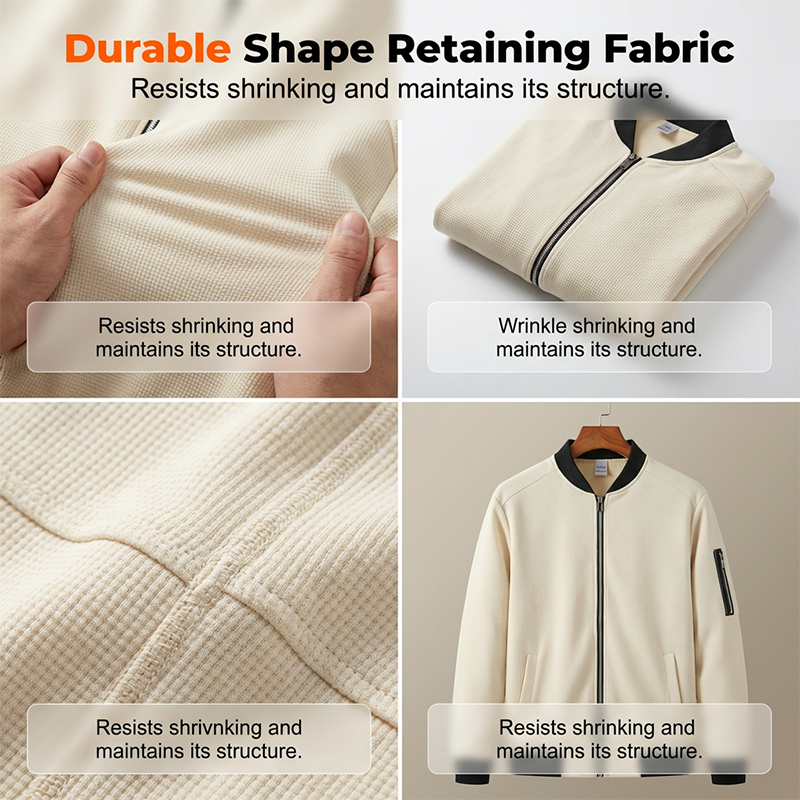 🔥 Lässige Waffeljacke für Herren – atmungsaktiv, elastisch, mit praktischen Ärmeltaschen✨