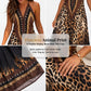 Maxikleid mit Neckholder und V-Ausschnitt im Animal-Print