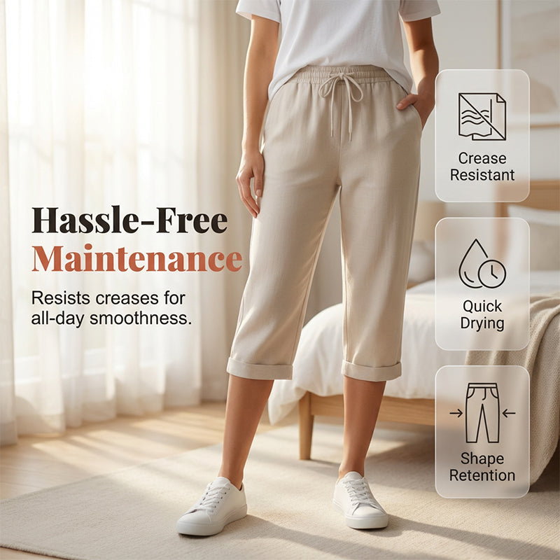 🔥🔥 2026 NEU 🥳💞 50K+ VERKAUFT! ⚡👖Lässige Caprihosen aus Baumwoll-Leinen für Damen