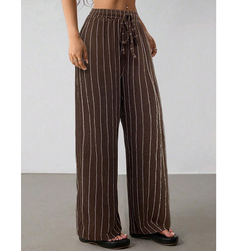 ✨Sommer-Sonderangebot 50% RABATT!🌸 Bequeme Freizeithose im Lounge-Stil – gestreiftes Muster, elastischer Bund, perfekt für Zuhause, Strand oder Urlaub, kombinierbar mit vielen Oberteilen 👖