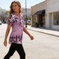 👚 58% RABATT! 🌸 Elegantes Damen-Kurzarmoberteil mit Blumendruck – Leichter Stoff, Romantisches Design & Perfekt Für Warme Tage ☀️