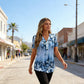 👚 58% RABATT! 🌸 Elegantes Damen-Kurzarmoberteil mit Blumendruck – Leichter Stoff, Romantisches Design & Perfekt Für Warme Tage ☀️