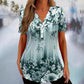 👚 58% RABATT! 🌸 Elegantes Damen-Kurzarmoberteil mit Blumendruck – Leichter Stoff, Romantisches Design & Perfekt Für Warme Tage ☀️