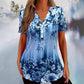 👚 58% RABATT! 🌸 Elegantes Damen-Kurzarmoberteil mit Blumendruck – Leichter Stoff, Romantisches Design & Perfekt Für Warme Tage ☀️