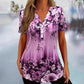 👚 58% RABATT! 🌸 Elegantes Damen-Kurzarmoberteil mit Blumendruck – Leichter Stoff, Romantisches Design & Perfekt Für Warme Tage ☀️