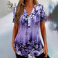 👚 58% RABATT! 🌸 Elegantes Damen-Kurzarmoberteil mit Blumendruck – Leichter Stoff, Romantisches Design & Perfekt Für Warme Tage ☀️