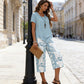 ✨ FINAL SALE -50% 👗🔥 Damen Zweiteiler Set Tunika & Bedruckte Hose｜Asymmetrischer Stufensaum, Atmungsaktiv, S–5XL Viele Farben