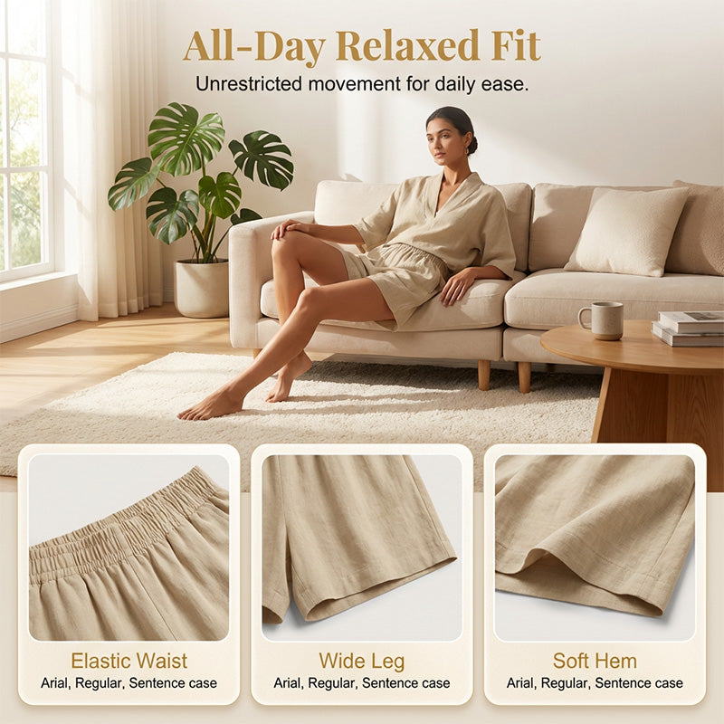 ⏳Zeitlich begrenztes Sonderangebot⏰Lässiges Set aus Oberteil mit V-Ausschnitt und Shorts für Damen