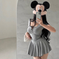 Kurzärmeliges A-Linien-Minikleid für Damen