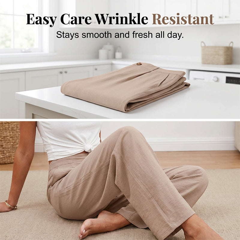 ☁️Weiche Damen-Haushose🌿Hoher Bund lockere Weitbein Hose