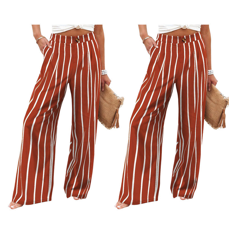 ☁️Weiche Damen-Haushose🌿Hoher Bund lockere Weitbein Hose