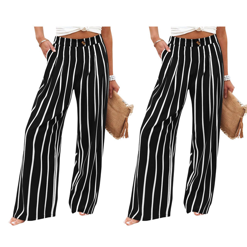 ☁️Weiche Damen-Haushose🌿Hoher Bund lockere Weitbein Hose