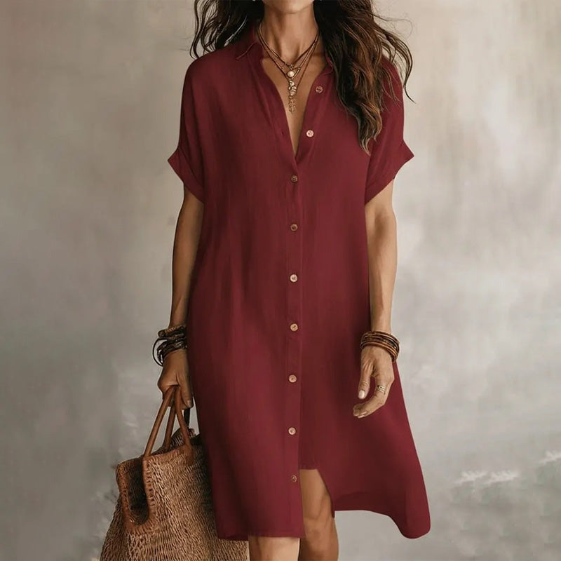 🌸Kurzärmeliges Hemdkleid für Damen – Ihr neues Must-have für die Garderobe ✨