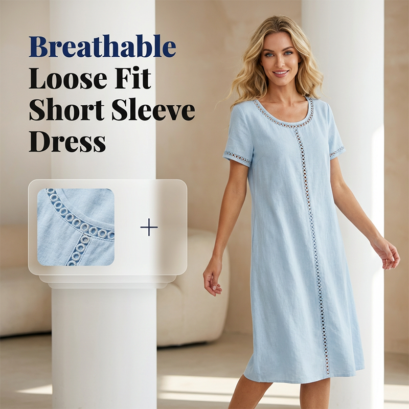 Lockeres Kurzarmkleid für Damen
