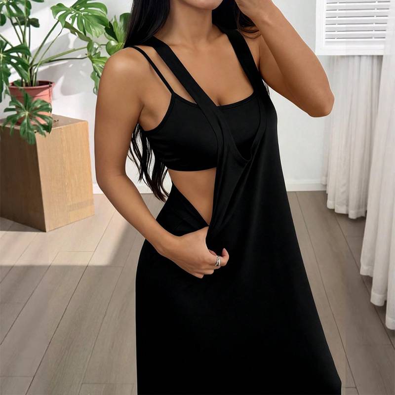 Zweiteiliges Tank-Maxikleid mit seitlichen Cut-outs