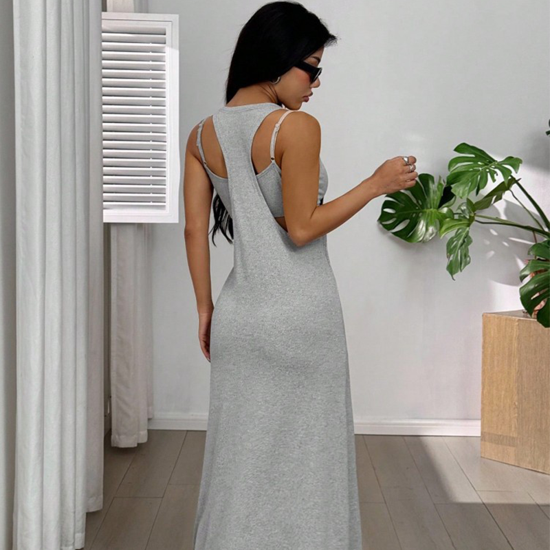 Zweiteiliges Tank-Maxikleid mit seitlichen Cut-outs