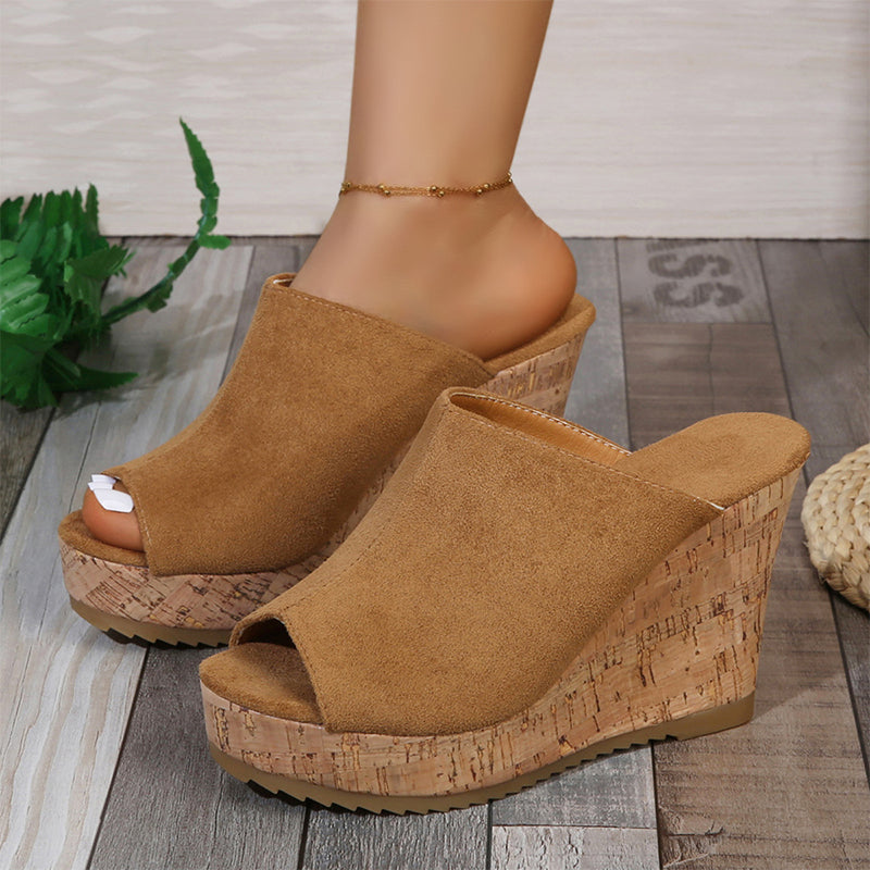 Lässige Keilsandalen mit Peeptoe für Damen