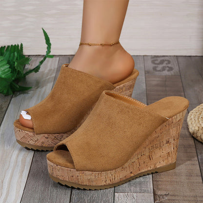 Lässige Keilsandalen mit Peeptoe für Damen