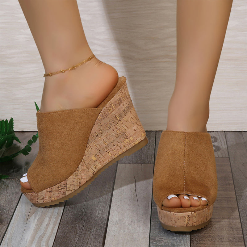 Lässige Keilsandalen mit Peeptoe für Damen