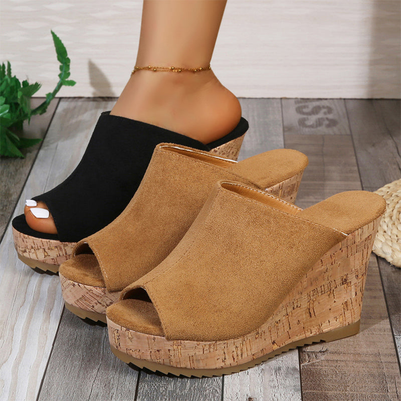 Lässige Keilsandalen mit Peeptoe für Damen