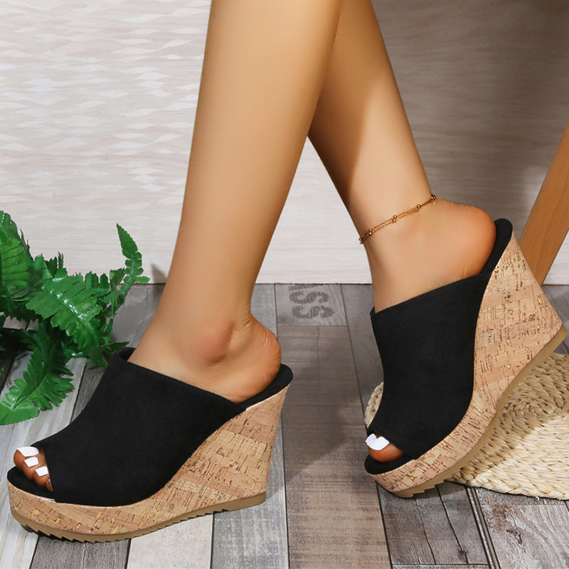 Lässige Keilsandalen mit Peeptoe für Damen